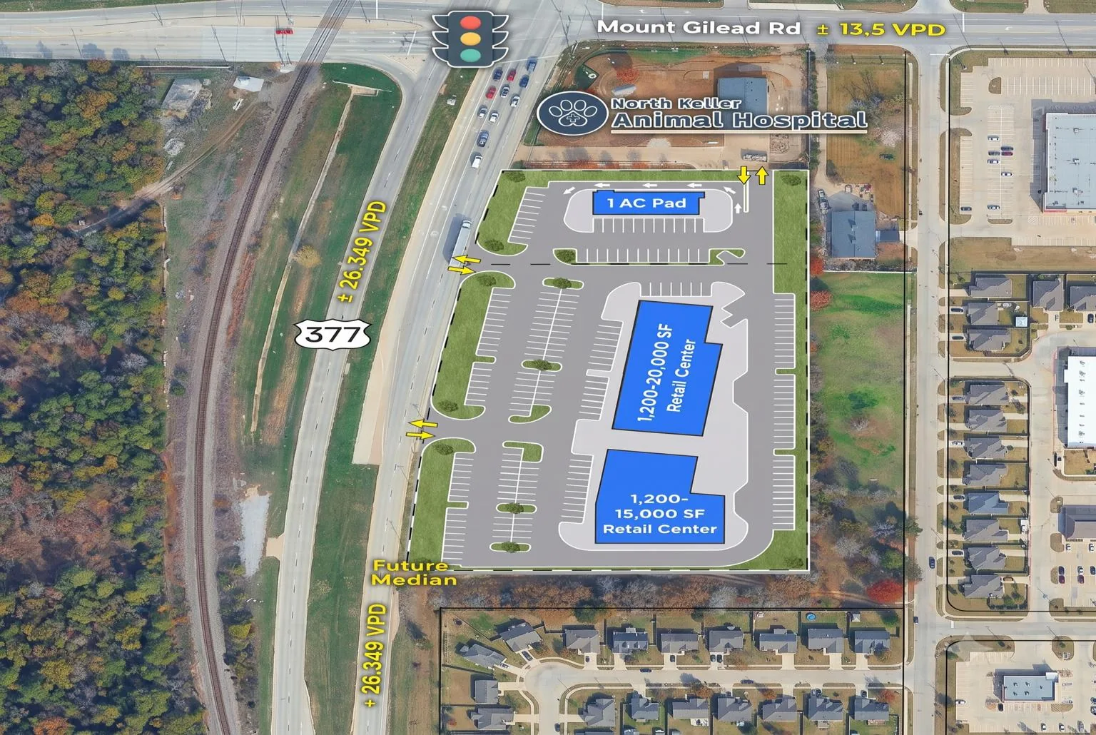 Keller Retail Site site map — 1200 N Main St, Keller, TX 76248