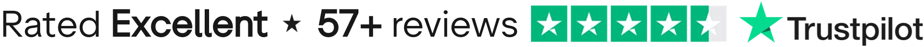 Rated Excellent on Trustpilot — 57+ reviews