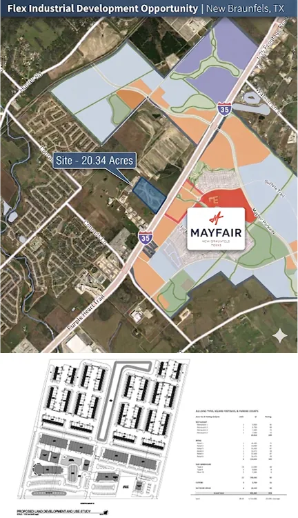 New Braunfels Flex Park site map — I-35 Frontage Rd, New Braunfels, TX