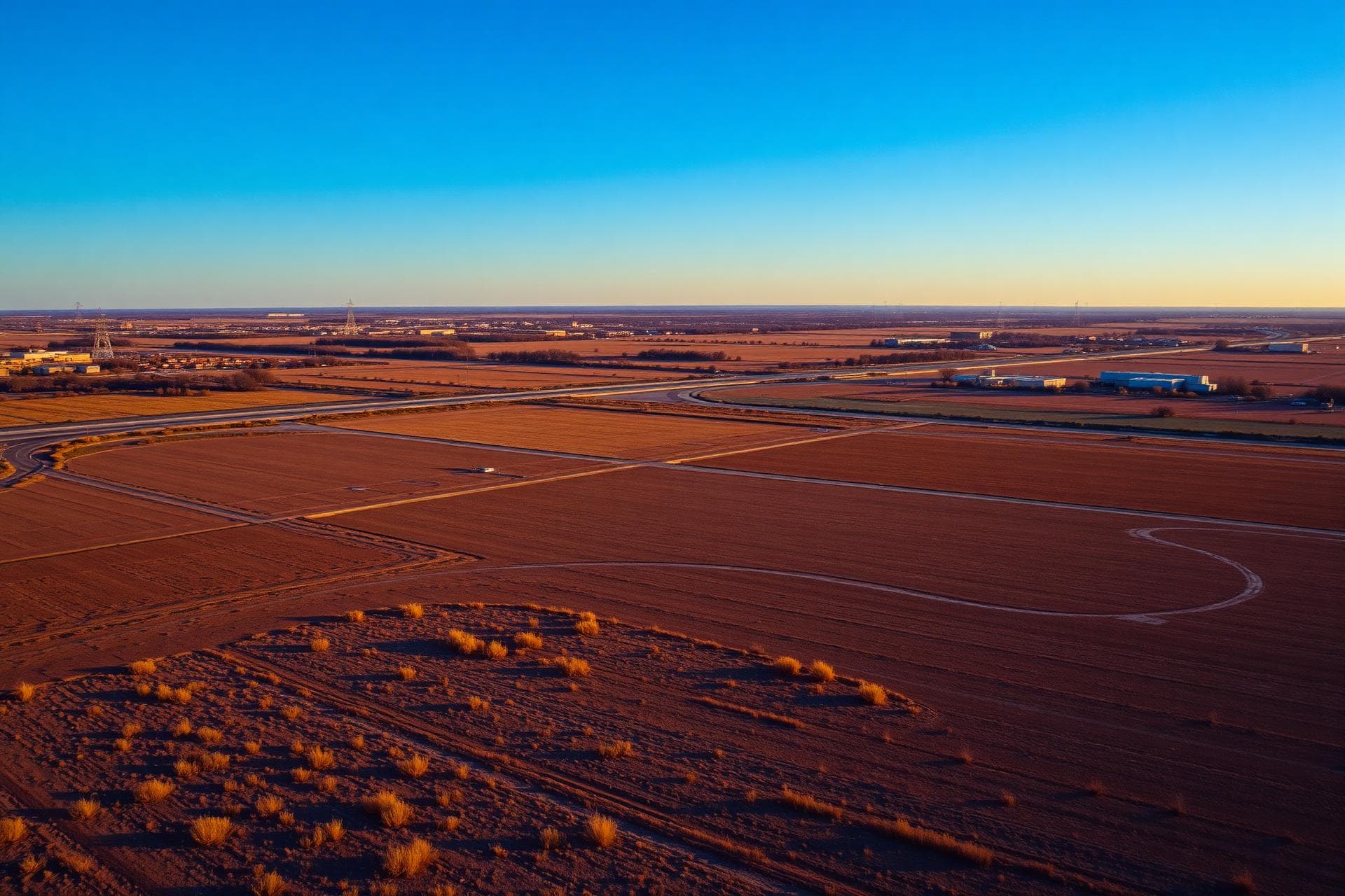 Aerial view of Texas land